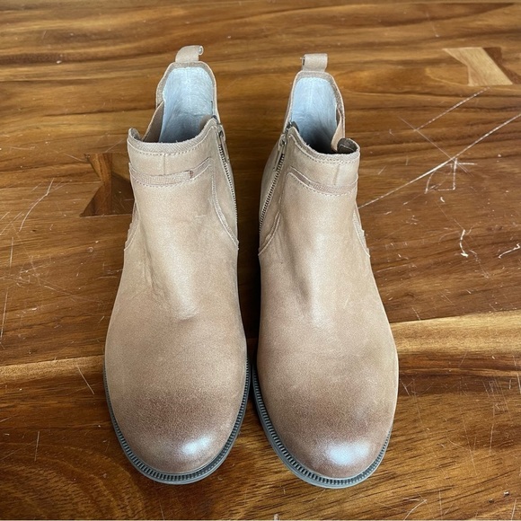 Obeo brown ankle boots unlike side zipper size 8.5 narrow burnished toe - Picture 12 of 16